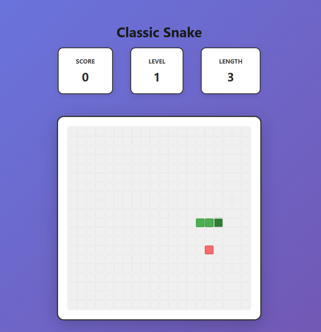 Classic Snake game - eat food and grow longer